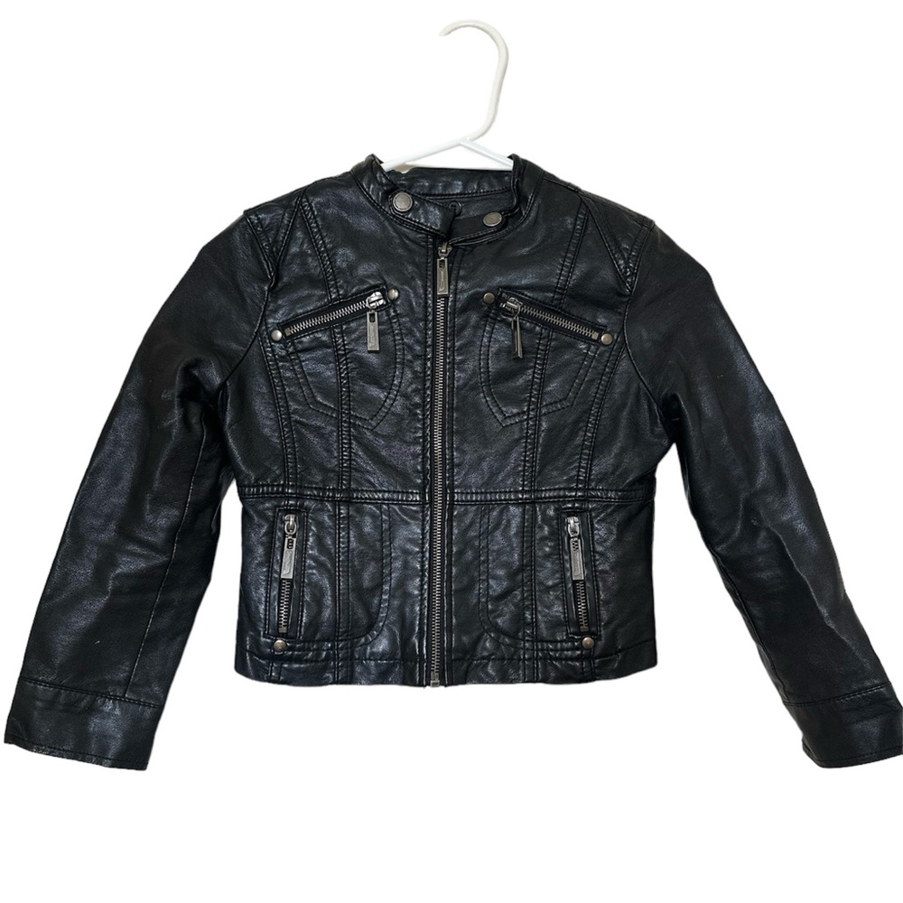 JOU JOU Girls Faux Leather Motorcycle Jacket
